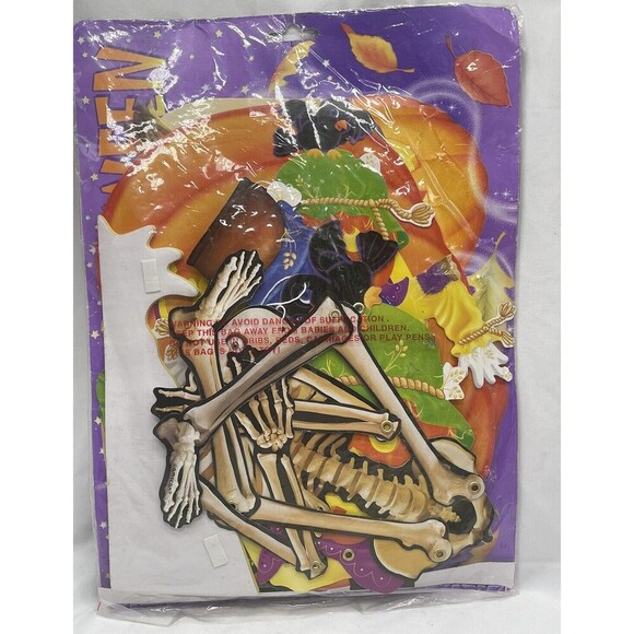 Vintage Amscam 8 Eight Halloween DieCut Ephemera Paper Fall Decor Witch Skeleton - Picture 9 of 12